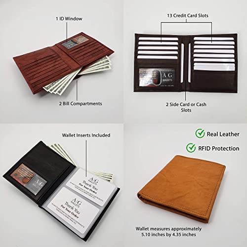 Men's RFID Cowhide Leather European Hipster Bifold Wallet One ID BD3