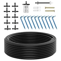 AnseTo Automatisches Bewässerungsset enthält 10 Meter Bewässerungsleitung,10 Bewässerungstropfer,10 T-Stücke für Garten, Balkon, Pflanzen Bewässerung, Ergänzungsset für Solar Bewässerungssysteme