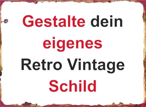 SCHILDER HIMMEL NEU - Vintage Retro Blech Schild personalisieren Deko Schild mit eigenem Foto und Text. Für Küche Flur Wohnzimmer usw. Hochwertiges Metallschild in Emaille-Optik