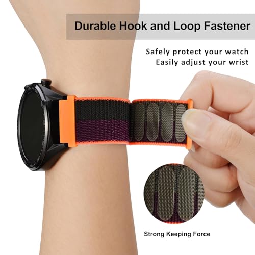 Image of WOCCI Adjustable Nylon Sport Watch Bands with Hook and Loop Fastener, Quick Release Watch Straps for Men and Women, Band Width 18mm 20mm 22mm