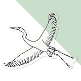 Azeeda Petit 100mm 'Cigogne Volante' Autocollant réutilisable Transparent pour fenêtre Statique (WC00012694)
