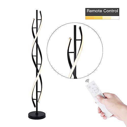 ELINKUME Remote Control Floor Lamp LED Black Metal Dimmable Indoor Decorative Lamp Multi-Color Temperature Living Room Creative Standing Lamp