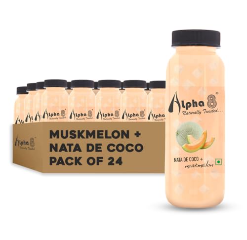 Image of ALPHA 8 Natural Energizer & Immunity Booster, Healthy Juice, Real Natural Taste Muskmelon Pack of 24