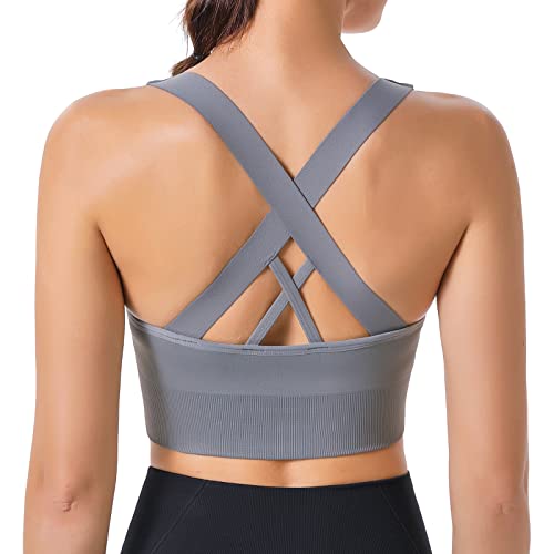 Image of Sports Bra, Workout Tops for Women, Medium Impact Strappy Padded Sports Bras for Women High Support