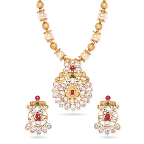 Image of Rubans Necklace Set Gold Plated Traditional Jewellery Gift for Women & Girls