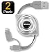 SDBAUX Retractable Phone Charging Cable, Micro USB 2 in 1 Charger Cord and Data Sync Compatible/Replacement for iPhone Xs Max XR X 8 7 6 Plus 5s Samsung Galaxy S6 S7 Edge Note 5 LG HTC (2Pack/3.3ft)