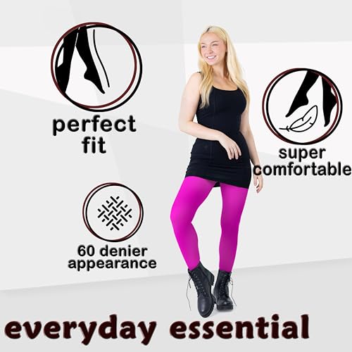 Image of Silky Toes Women's 60D Soft Opaque Tights 1-2 Pairs -Black White And Colored Stockings for Women