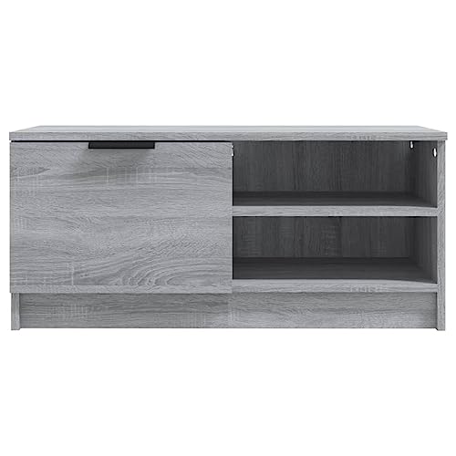 vidaXL Mueble para TV Aparador Armario Estante Soporte Mobiliario Salón Sala de Estar Dormitorio Madera Contrachapada Gris Sonoma 80x35x36,5 cm - imagen 6