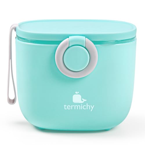 Termichy Baby Formula Dispenser, Portable Milk Powder Dispenser Container with Carry Handle and Scoop for Travel Outdoor Activities with Baby Infant, 500ml (Blue)