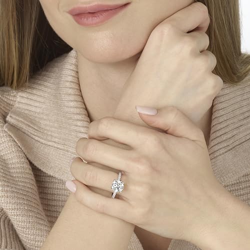 IGI Certified 1 1/4 to 3 1/3 Carat Lab Grown Diamond Engagement Ring for Women I 14k White Gold Ring for Her Side Stones (G-H VS1-VS2 cttw) Wedding Promise Anniversary Ring Size 6 to 83