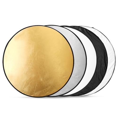 5 in 1 Reflector, Scheibenreflektor, 30cm Rund Fotografie Licht Reflektor, Diffusor Fotografie, Faltbarer Faltreflektor, Foto Reflektorreflektor...