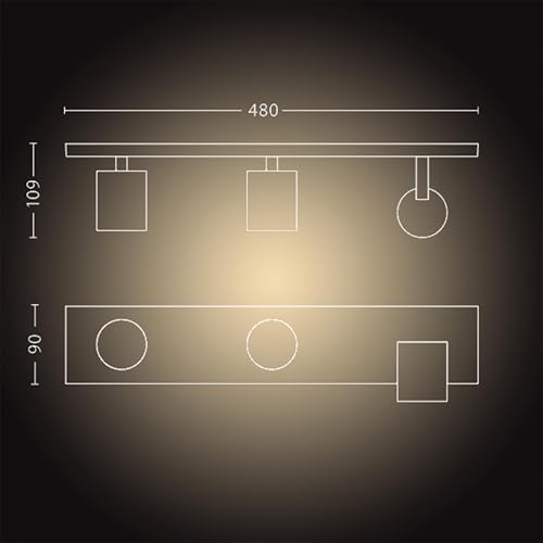 Spot connecté 3 têtes PHILIPS HUE Runner 3 x et télécommande - vue 8