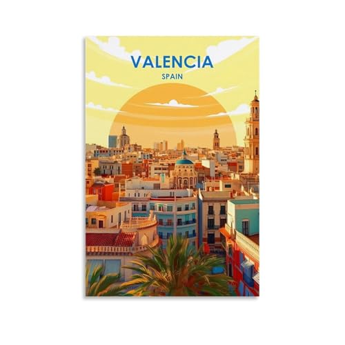 Póster de viaje de Valencia España: decoración estética de pared en formato 40x60 cm
