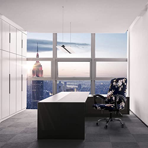 Deisy Dee Computer Office Chair Covers For Stretch Rotating Mid Back Chair Slipcovers Cover Only Chair Covers C162 (Brown Flower) #TOP1