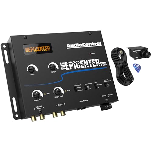 AudioControl The EPICENTER PRO Digital Bass Restoration Processor & Line Driver, Compact Car Audio Bass Booster Enhancer with Included Dash Mount Wired Remote Control Knob, ParaBASS, Subsonic Filter