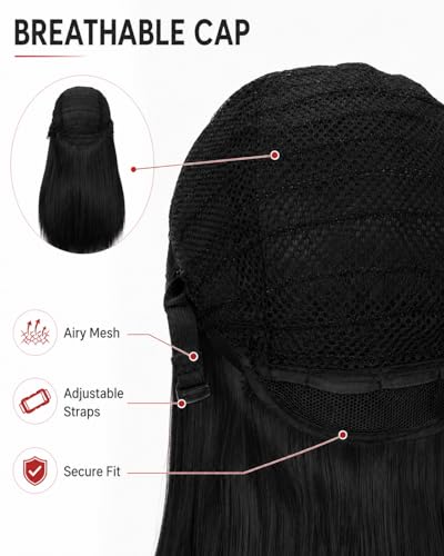 Image of Rose bud Wednesday Morticia Wig Black for Anime Costume Halloween Cosplay Party 40 Inch Long Straight Cosplay Black Wig for Women