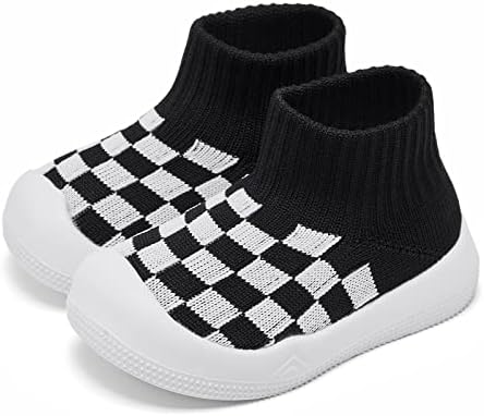 Baby Boy Girl Non-Skid Indoor Infant Walking Shoes Breathable Warm Elastic Sock Shoes with Memory Sole Protect Toes Outdoor Sneakers