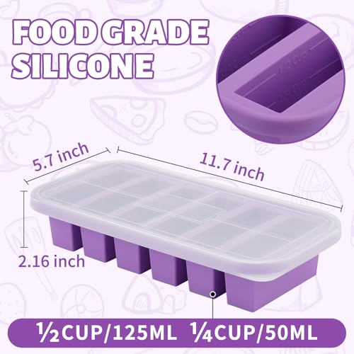 Moldes de silicona para congelador con tapa color morado miniatura 2