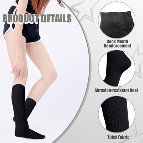 6 Pairs Slouch Socks for Women, Soft Extra Long Thick High Slouch Slouchy Sock for Girls Women Mothers Gifts3