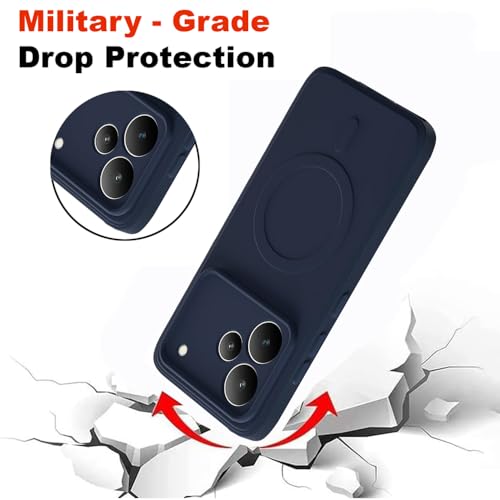 Image of Back Cover Compatible for Realme P4 Pro 5G | MagFit Ring Design (Non-Magnetic) | Shockproof | Anti-Slip Grip | Raised Camera Edges | Slim Protective Case for Realme P4 Pro 5G (Steel Blue)