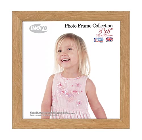 Inov8 British Made Picture / Photo Frame to fit 8x8 (20.32cm x 20.32cm) with Lime Oak Wood Effect Frame