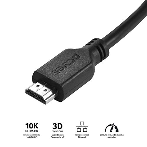 CABO HDMI ULTRA 2.1 28AWG PURO COBRE 8K 2 METROS - PHM21-2 - PCYES