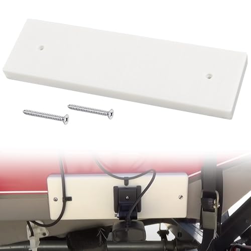 Ahuliao Boat Transducer Mounting Plate Transom Saver Mount Board Stern Saver Mounting Block Marine Transducer Mounting Bracket for Fish Finder & Sonar 12" X 3.5" X 0.75" - White