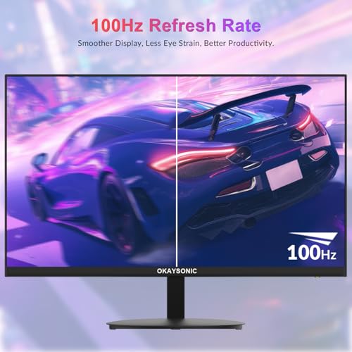 Image of 2 Pack 24 Inch Home Office Computer Monitor, FHD 1080P, FreeSync HDR, Low Blue Light Eye Care, HDMI Input, VESA Mountable Desktop PC Display