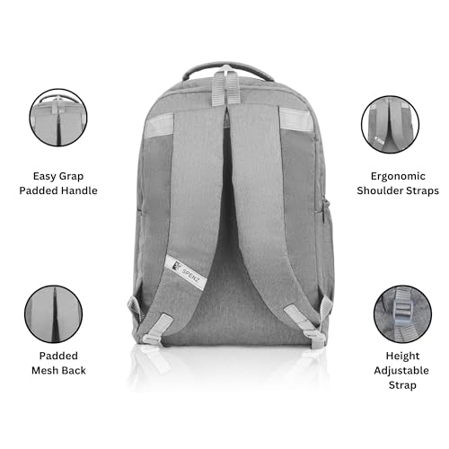 Image of SPENZ BAGS Laptop Backpack -Breathable Shoulder Straps, Mesh Side Pocket, Waterproof, Front Zipped Pocket, Padded Laptop Compartment, Backpacks