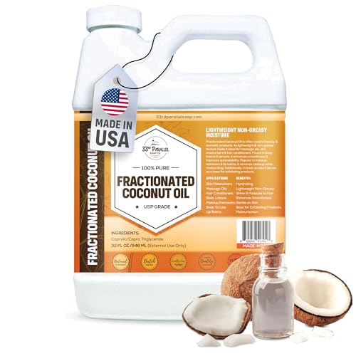 Organic Fractionated Coconut Oil (32 oz) USP Grade Non-GMO; Cold