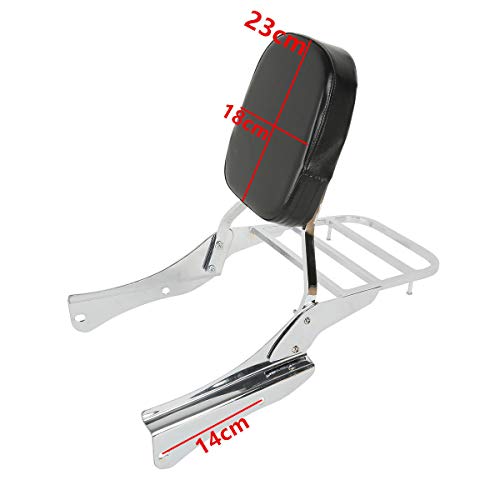 Tcmt Detachable Stealth Sissy Bar Set + Luggage Rack Fits For Honda Shadow Spirit Vt 750Dc 2001 2002 2003 2004 2005 2006 2007 2008 #TOP1