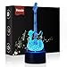 Produktbild HeXie LED Nacht Lichter 3D Illusion Nachttisch Lampe 7 Farben ändern Schlafen Beleuchtung mit Smart Touch Button Nette Geschenk Warming präsentieren kreative Dekoration ideale (Gitarre)