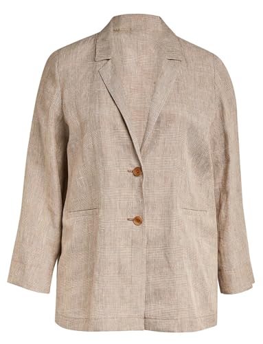 Veste de costume d'affaires décontractée lin pied-de-poule Kromoc