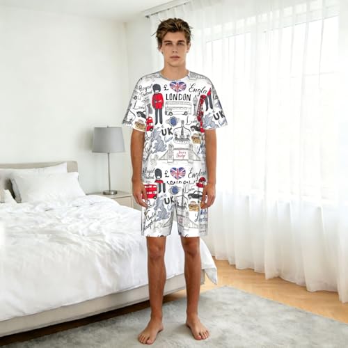 Pijama suave de hombre para evitar el calor nocturno con shorts cómodos 3