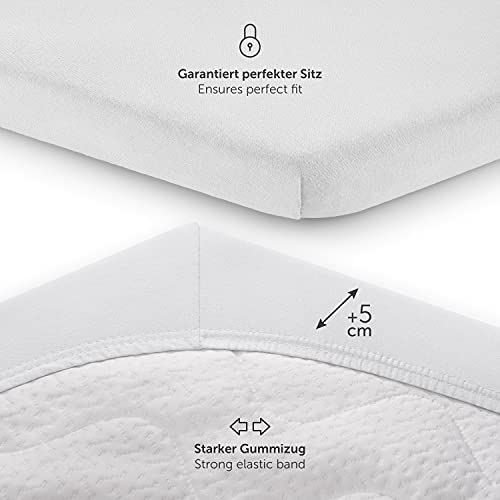 Laleni Cot Bed Sheets 100 x 115 cm, Oeko-Tex Certified Soft 135 g/m² Cotton Travel Cot Sheets, White, 6-sided playpen 100x115cm - Image 3