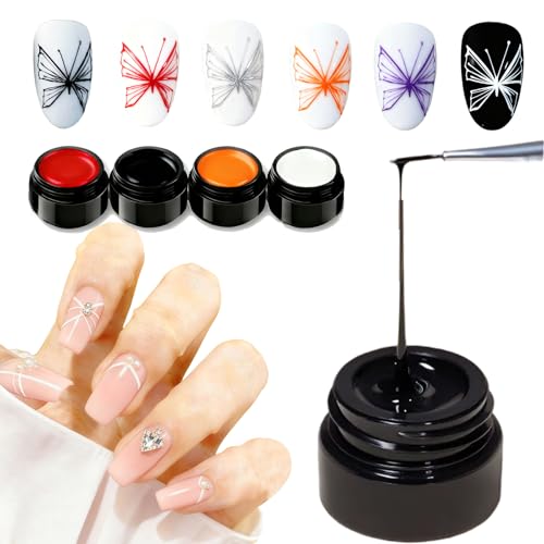 Set de 6 colores gel para uñas con dibujo de hilo miniatura 1