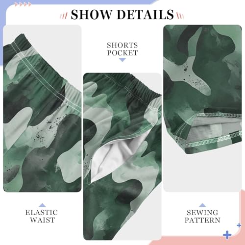 Boys' Pants Trendy Camo Dark Green Long Bottoms Jogger Pants Elastic Waist Trousers with Pockets S-XL4