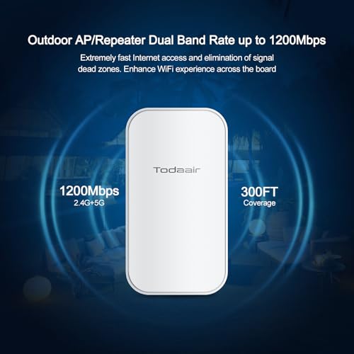 Image of AC1200 Outdoor WiFi Extender Weatherproof, WiFi 6 Booster for Home
