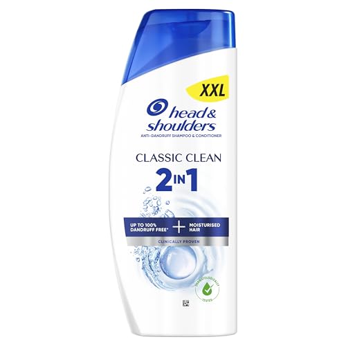 Head & Shoulders Classic Clean 2in1 Anti-Dandruff Shampoo and Conditioner 625ml.Works against Dandruff, Oil and Itch from the 1st Wash. Dandruff Free + Moisturised Hair. For All Hair Types