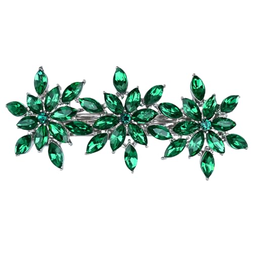 Austrian Crystal Bridal Hair Barrettes, Rhinestones Vintage Hair Clips, Sparkly Glitter Crystal Hairgrip Wedding Hair Headwear Accessories for Women Girls