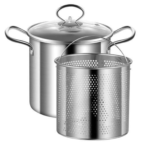 Deep Fryer Pot, 3.5L Frying Pot Stainless Steel, Deep Fryer Pot with Basket, Oil Fryer for Chips, Mini Deep Fryer Pot with Lid, Small Fryer for Frying, Frying Pots