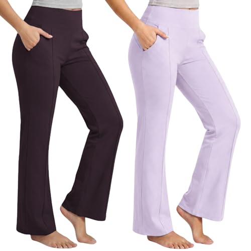 Image of NINQ Women High Waist Flare Pants Lite Regular | Smart Casual Korean Trouser for Office Wear, Gym, Sports, Travel & Daily Styling