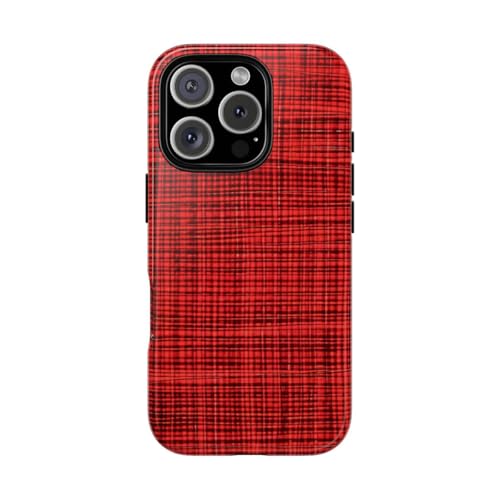 Coque iPhone 16 Pro rouge écossais style chic au quotidien