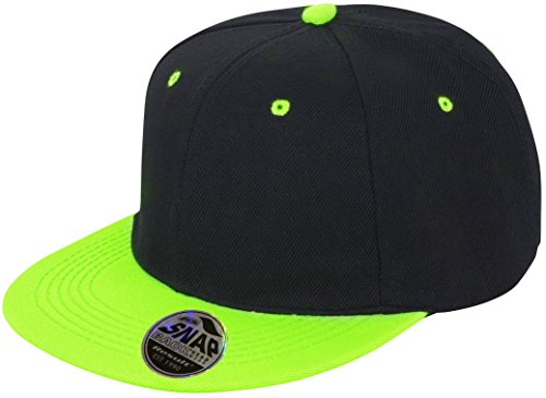 Result Bronx Original Flat Peak Snapback Dual Colour Cap - 6 Colour - Black/Red #TOP1