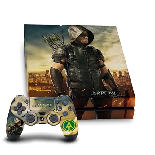 Head Case Designs Offizielle Arrow TV Series Staffel 4 Posters Vinyl Haut Gaming Aufkleber Abziehbild Abdeckung kompatibel mit Sony PlayStation 4 PS4 Console and DualShock 4 Controller Bundle