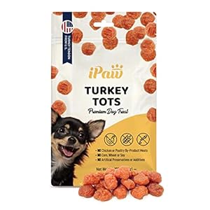 iPaw Turkey Canine Treats for Pet Coaching, All Pure Human Grade Canine Deal with, Ingredient Sourced from USA, Hypoallergenic, Straightforward to Digest (Tots)