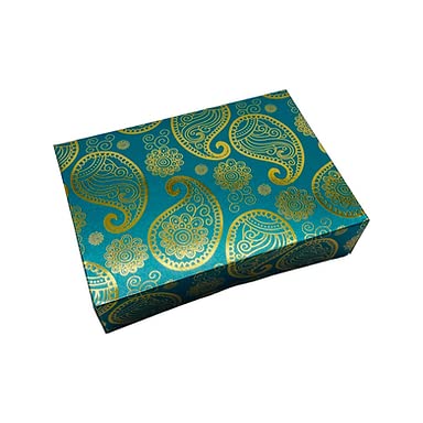Chic Paisley Forest Teal - Geschenkdozen voor snoep, taarten, koekjes, Mithai, Ladoo of een traktatie (50) - Image 5