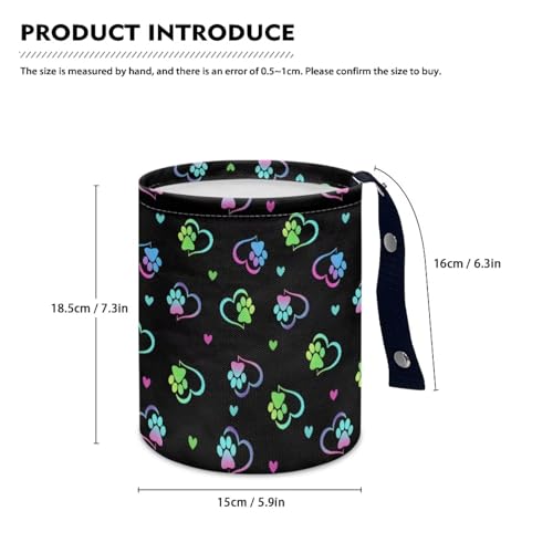 Image of Dog Paw Heart Car Garbage Can Mini Car Trash Bin Car Organizer Car Storage Bag Waterproof Portable Men Accessories Car Decor