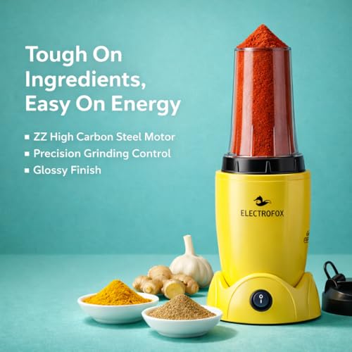 Image of Electrofox Belndo+ 2 Jar Bullet Nutri 750 W Juicer Mixer Grinder (2 Jar Nutri Blendo+ | 2 Jars | Yellow) 2 Year Warranty