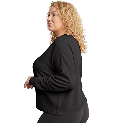 Hanes Women's Originals Sweatshirt, Soft Brushed Fleece Cropped Pullover, Plus3